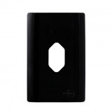 Placa p/ 1 Tomada Vertical 4x2 - Novara Preto Brilhante 